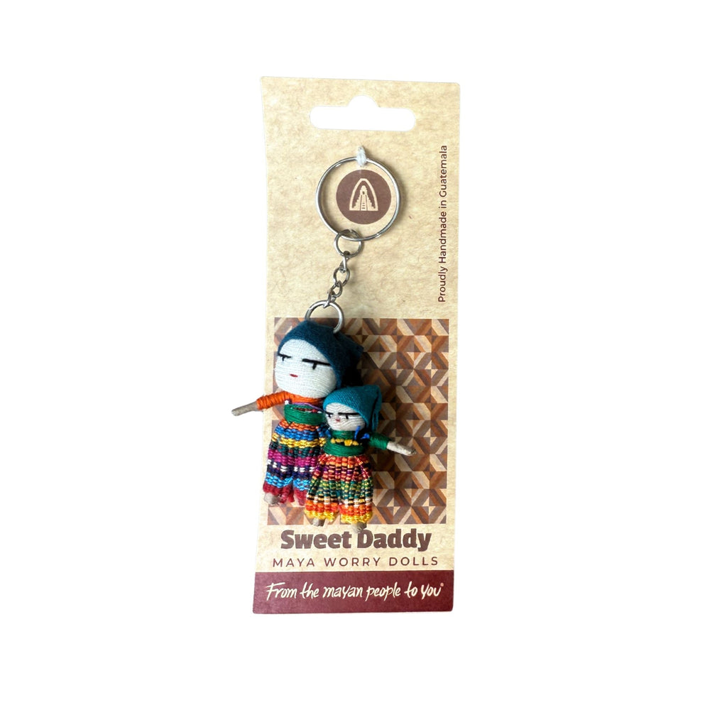 Daddy & Me Guatemalan Worry Doll Keychain La Vie Bien Daddy & Me Guatemalan Worry Doll Keychain
