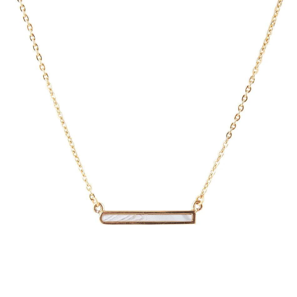 Dainty Botswana Agate Bar Necklace by Barse Jewelry