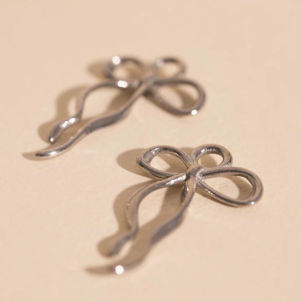 Dainty Bow Huggie Hoop Charms by Oh Clementine