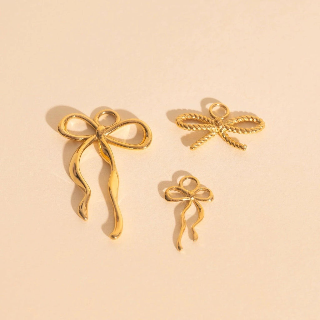 Dainty Bow Huggie Hoop Charms by Oh Clementine