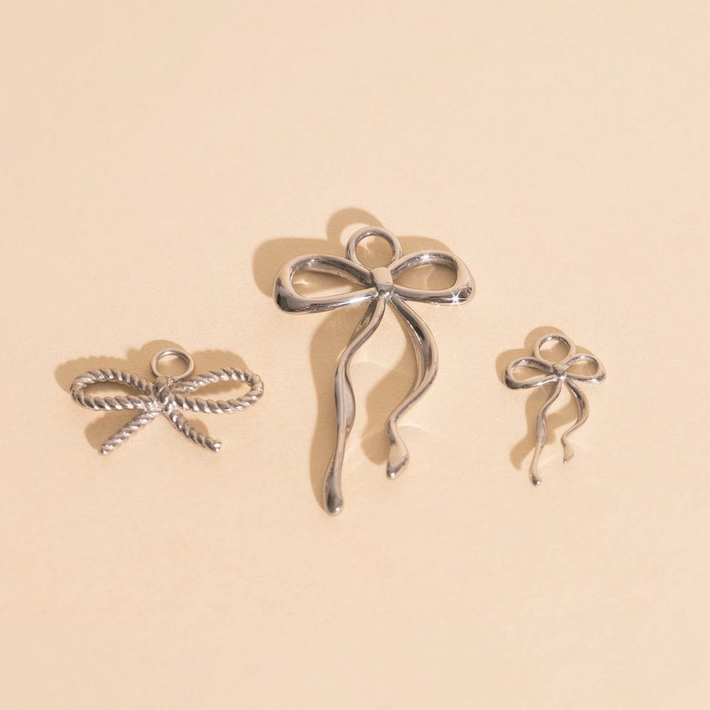 Dainty Bow Huggie Hoop Charms by Oh Clementine