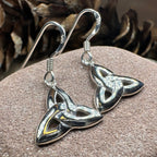 Dainty Celtic Trinity Knot Earrings in Sterling Silver Dangle Earrings La Vie Bien Dainty Celtic Trinity Knot Earrings in Sterling Silver