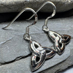Dainty Celtic Trinity Knot Earrings in Sterling Silver Dangle Earrings La Vie Bien Dainty Celtic Trinity Knot Earrings in Sterling Silver