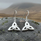 Dainty Celtic Trinity Knot Earrings in Sterling Silver Dangle Earrings La Vie Bien Dainty Celtic Trinity Knot Earrings in Sterling Silver
