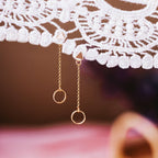 Dainty Circle Dangle Gold Stud Earrings Earrings La Vie Bien Dainty Circle Dangle Gold Stud Earrings