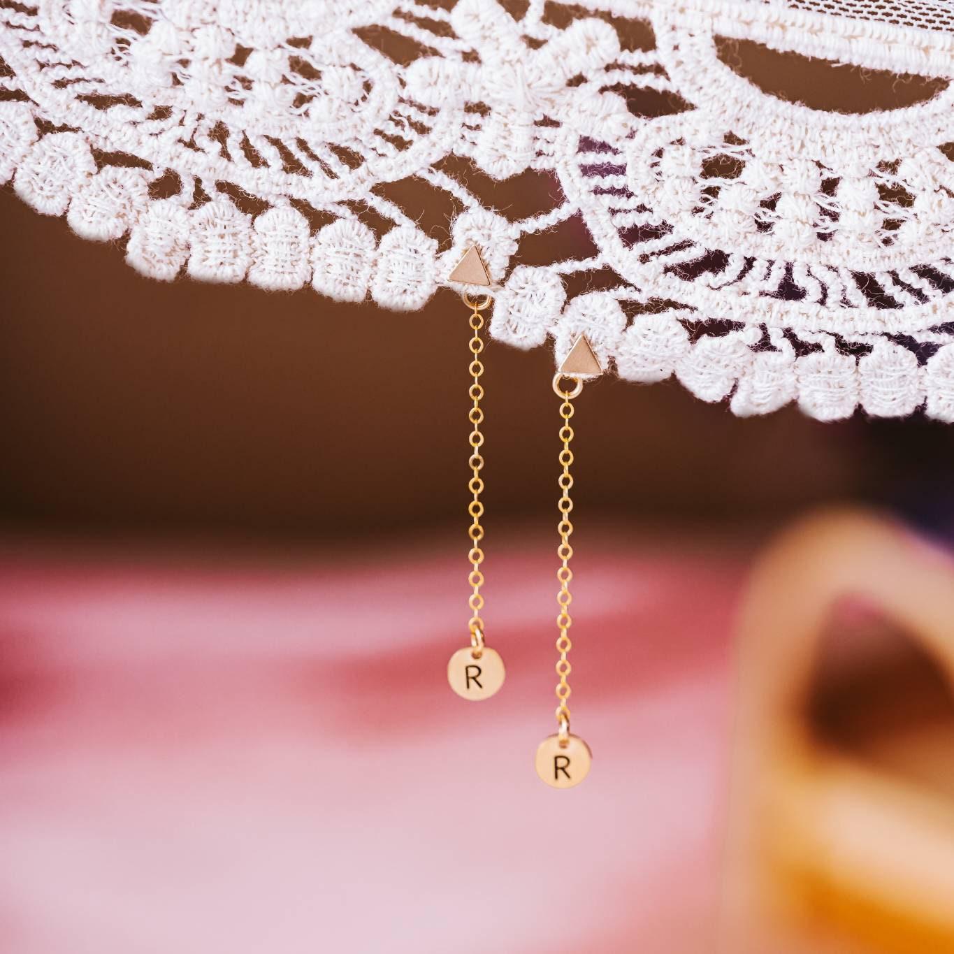 Dainty Circle Dangle Gold Stud Earrings Earrings La Vie Bien Dainty Circle Dangle Gold Stud Earrings
