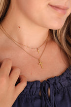Dainty Cross Necklace Necklace La Vie Bien Dainty Cross Necklace