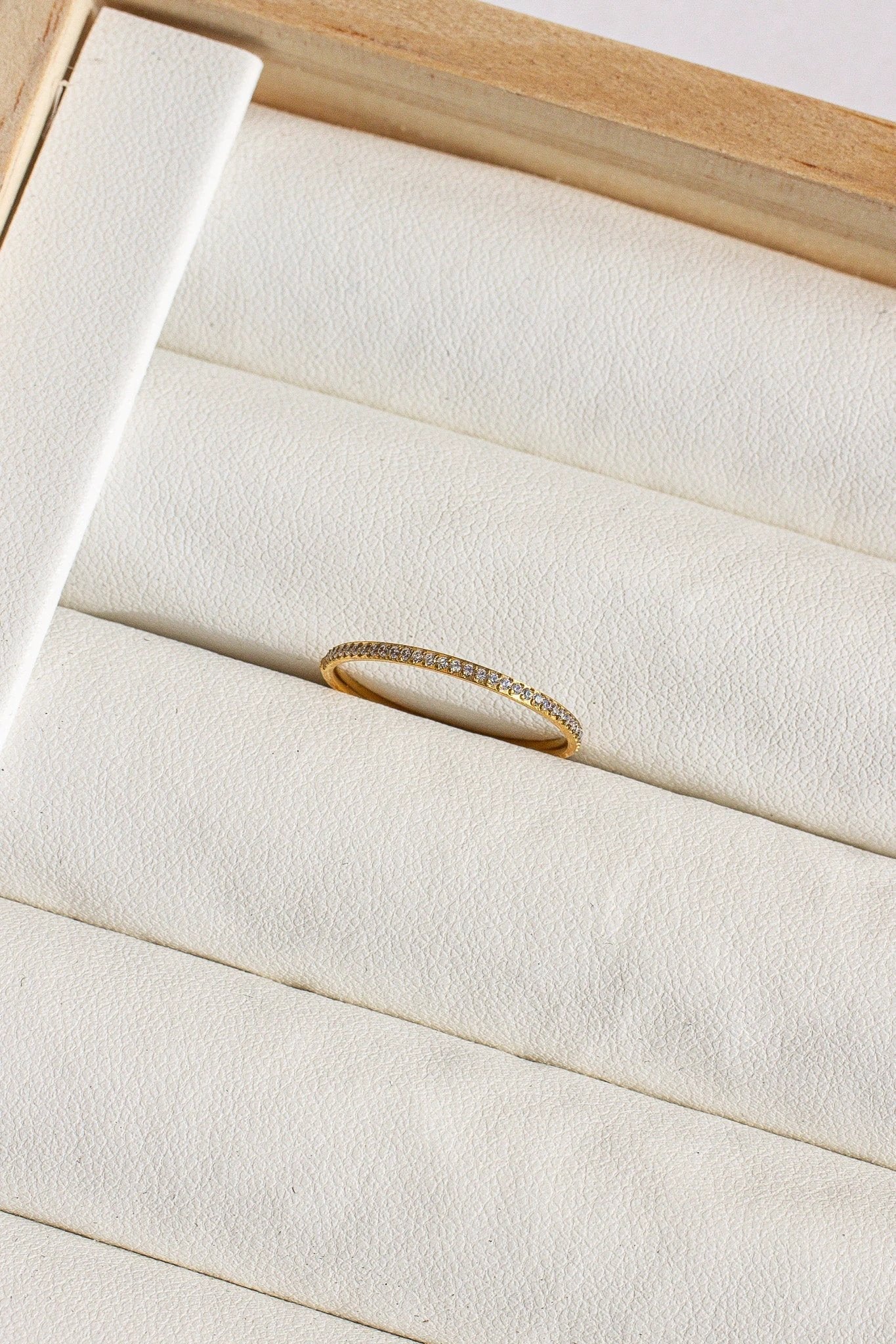 Dainty Crystal Stacker Ring by Rose & Clay