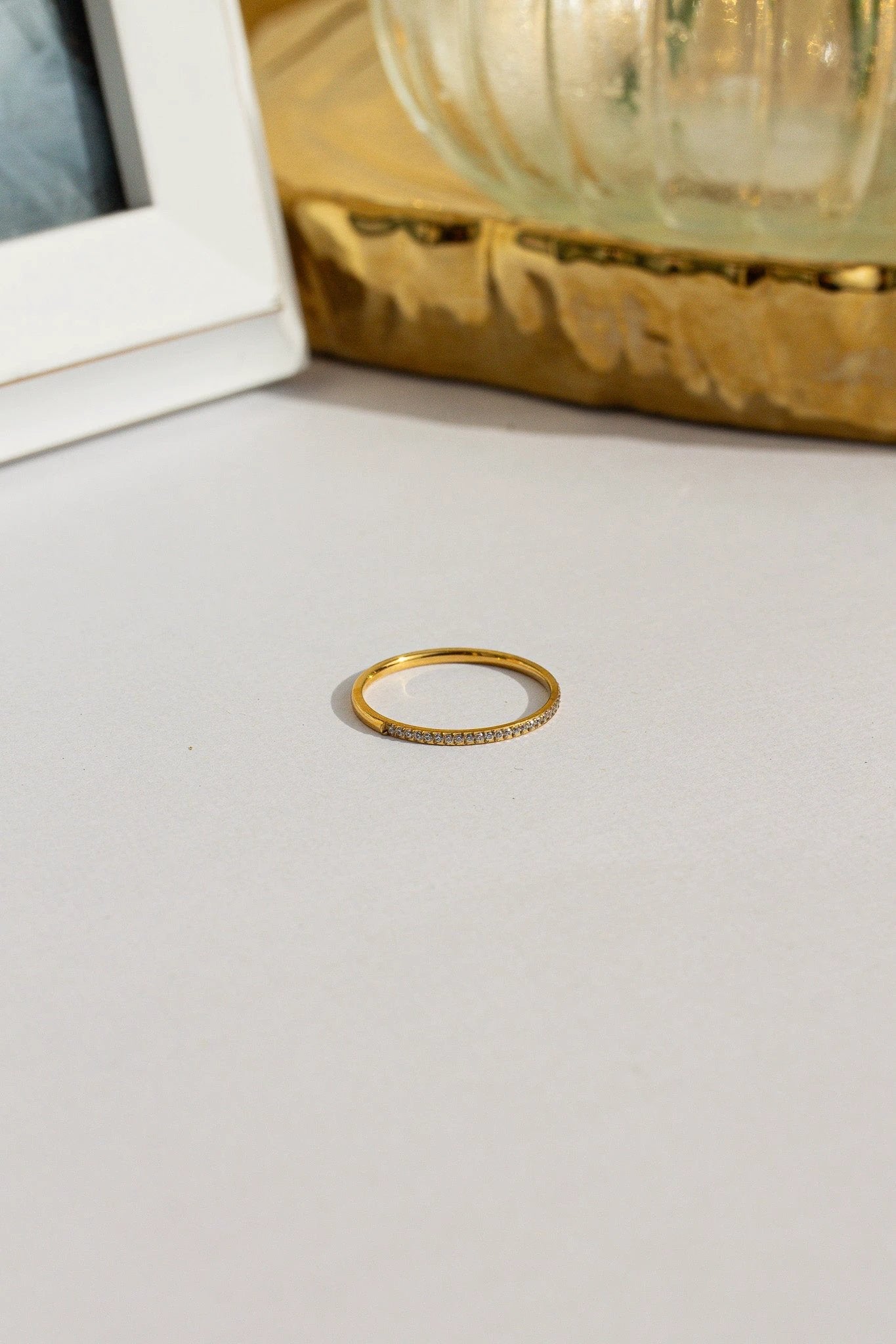 Dainty Crystal Stacker Ring by Rose & Clay