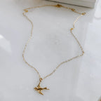 Dainty Flying Swallow Bird Necklace by Derive Jewelry