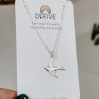 Dainty Flying Swallow Bird Necklace by Derive Jewelry