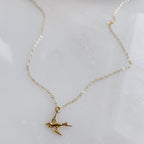 Dainty Flying Swallow Bird Necklace by Derive Jewelry