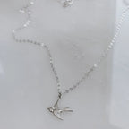 Dainty Flying Swallow Bird Necklace by Derive Jewelry