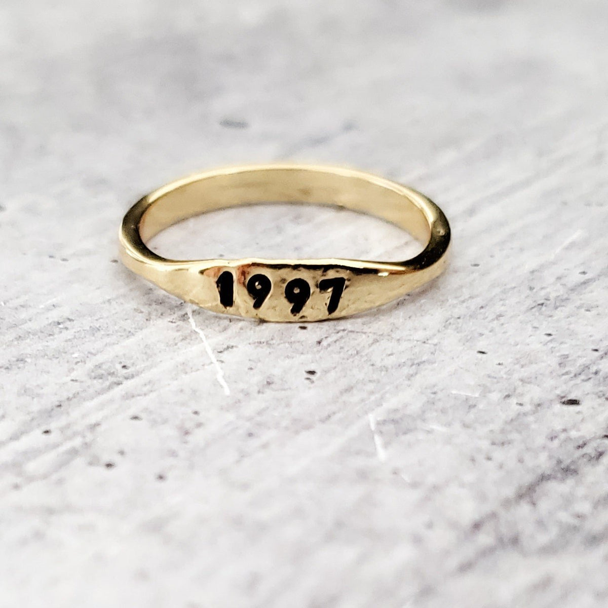 Dainty Gold or Silver Birth Year Ring Rings La Vie Bien Dainty Gold or Silver Birth Year Ring