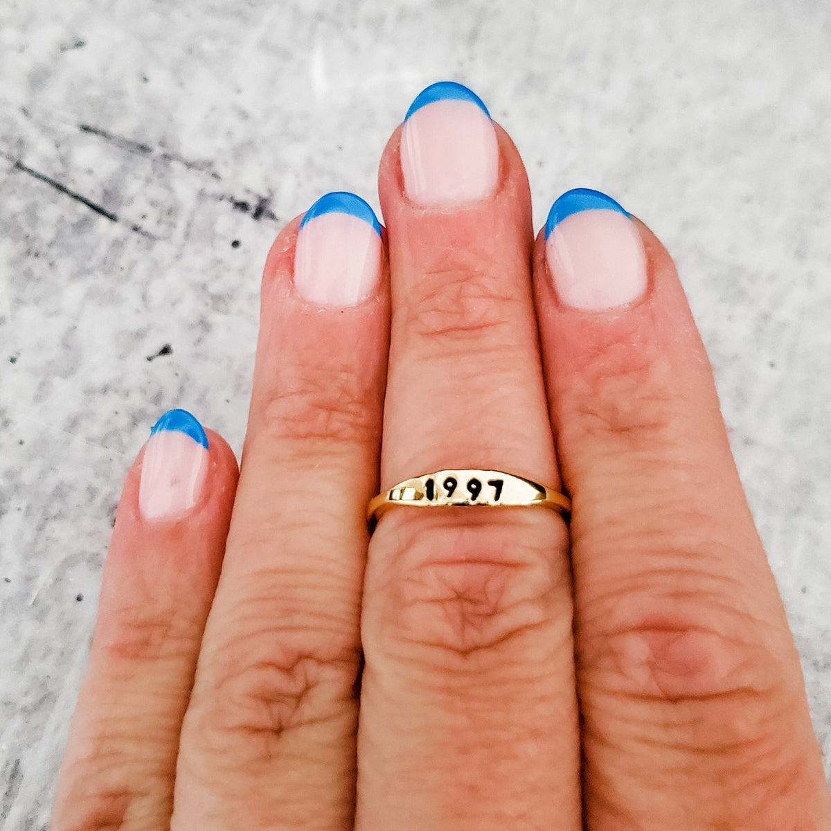 Dainty Gold or Silver Birth Year Ring Rings La Vie Bien Dainty Gold or Silver Birth Year Ring