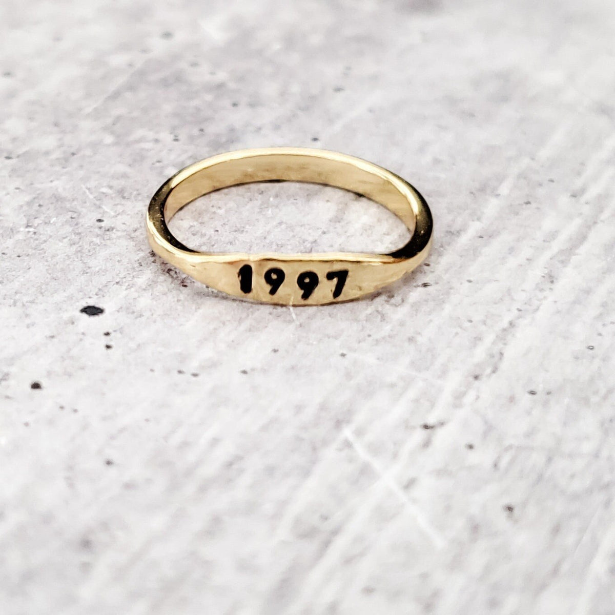 Dainty Gold or Silver Birth Year Ring Rings La Vie Bien Dainty Gold or Silver Birth Year Ring