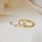 Dainty Gold or Silver Initial Ring Finger Rings La Vie Bien Dainty Gold or Silver Initial Ring