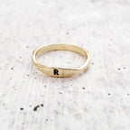 Dainty Gold or Silver Initial Ring Finger Rings La Vie Bien Dainty Gold or Silver Initial Ring