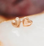 Dainty Heart Stud Earrings by Salt Sparkle Shalom