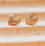 Dainty Heart Stud Earrings by Salt Sparkle Shalom