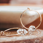 Dainty Herkimer Crystal Hoop Earrings Crystal Earrings La Vie Bien Dainty Herkimer Crystal Hoop Earrings