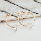 Dainty Herkimer Crystal Hoop Earrings Crystal Earrings La Vie Bien Dainty Herkimer Crystal Hoop Earrings