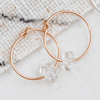 Dainty Herkimer Crystal Hoop Earrings Crystal Earrings La Vie Bien Dainty Herkimer Crystal Hoop Earrings