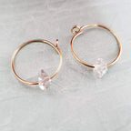 Dainty Herkimer Crystal Hoop Earrings Crystal Earrings La Vie Bien Dainty Herkimer Crystal Hoop Earrings
