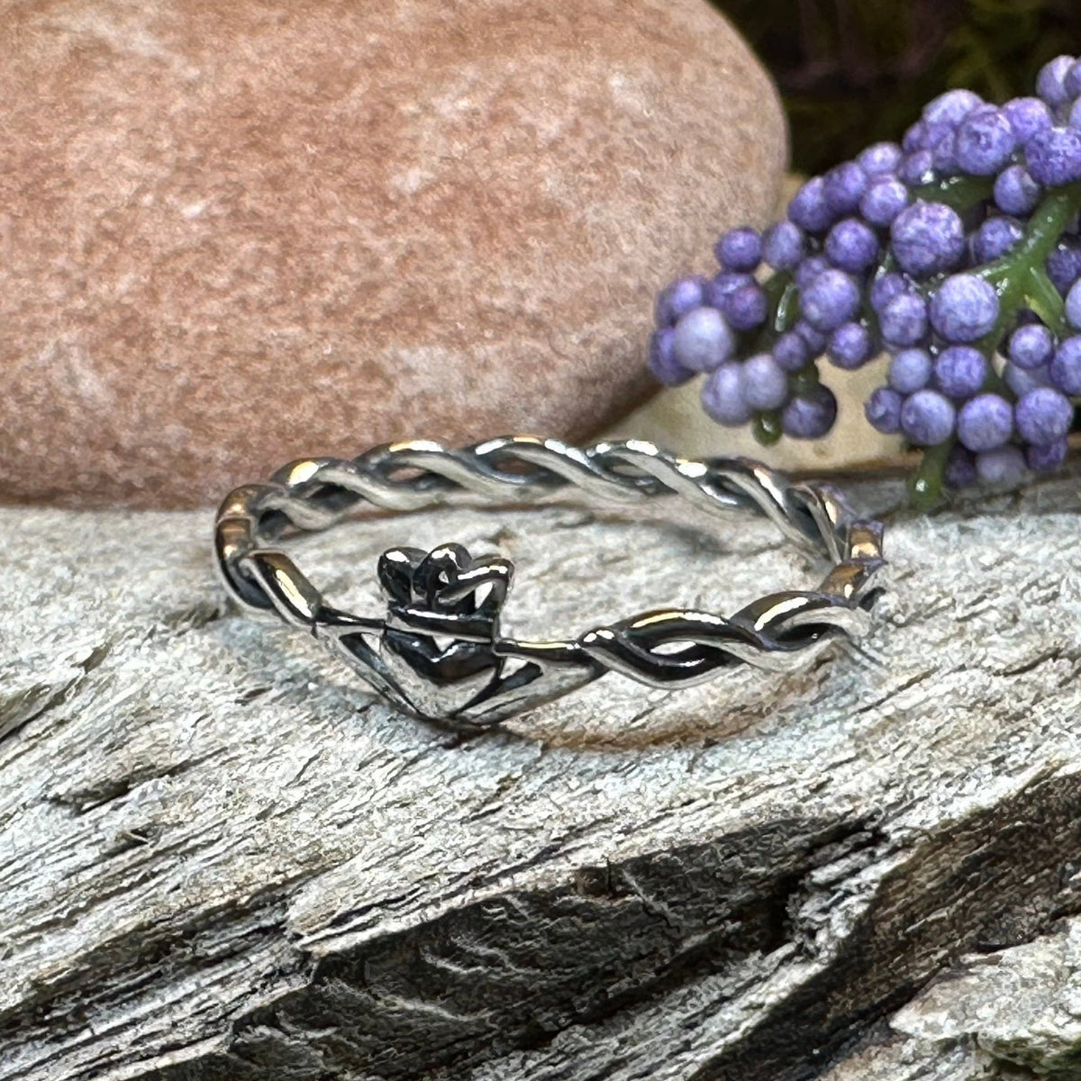 Dainty Irish Claddagh Ring in Sterling Silver Ring La Vie Bien Dainty Irish Claddagh Ring in Sterling Silver