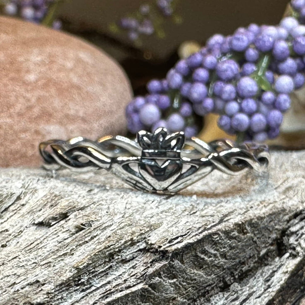 Dainty Irish Claddagh Ring in Sterling Silver Ring La Vie Bien Dainty Irish Claddagh Ring in Sterling Silver