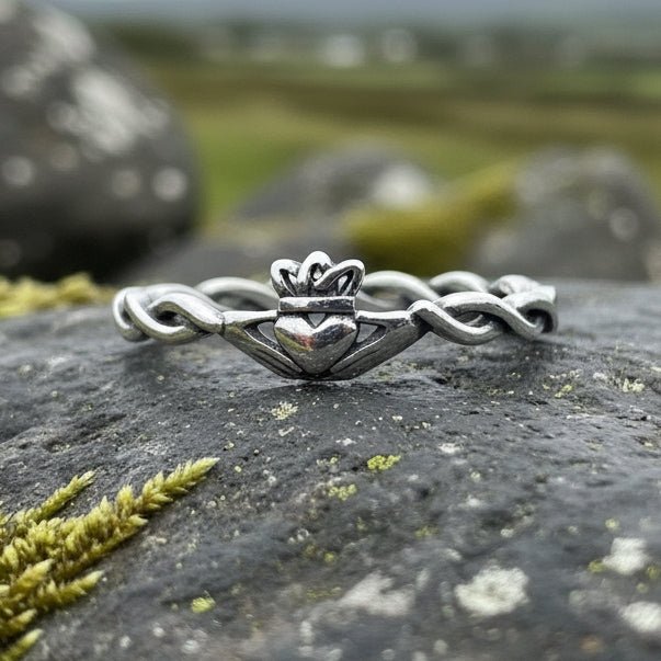 Dainty Irish Claddagh Ring in Sterling Silver Ring La Vie Bien Dainty Irish Claddagh Ring in Sterling Silver