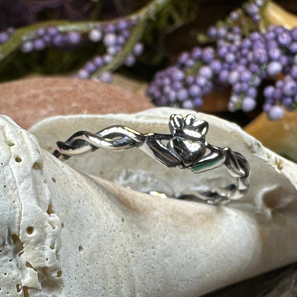 Dainty Irish Claddagh Ring in Sterling Silver Ring La Vie Bien Dainty Irish Claddagh Ring in Sterling Silver