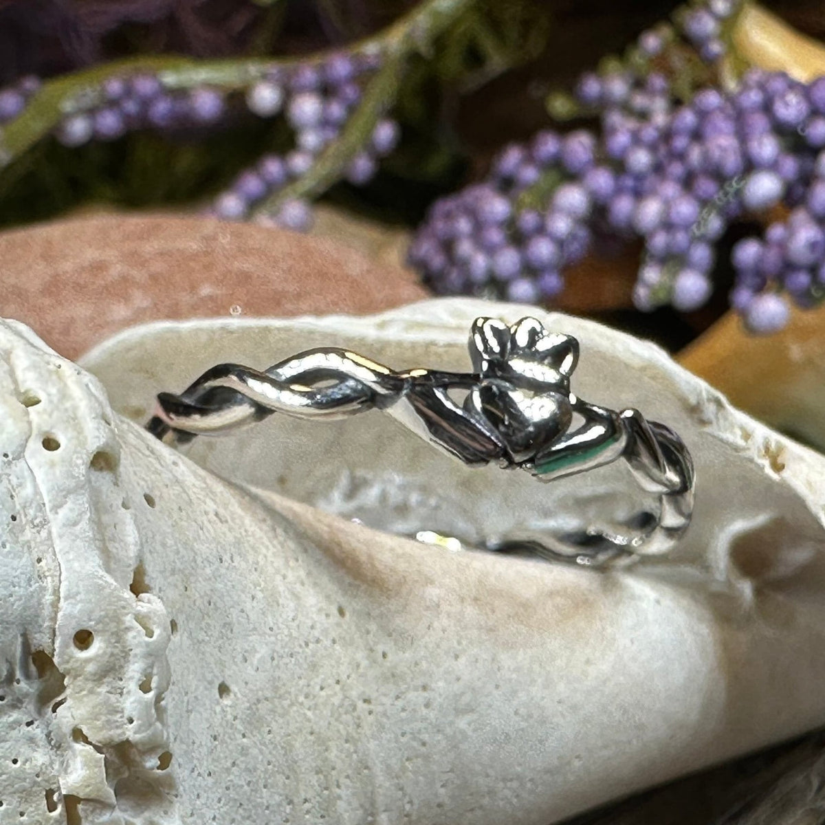 Dainty Irish Claddagh Ring in Sterling Silver Ring La Vie Bien Dainty Irish Claddagh Ring in Sterling Silver