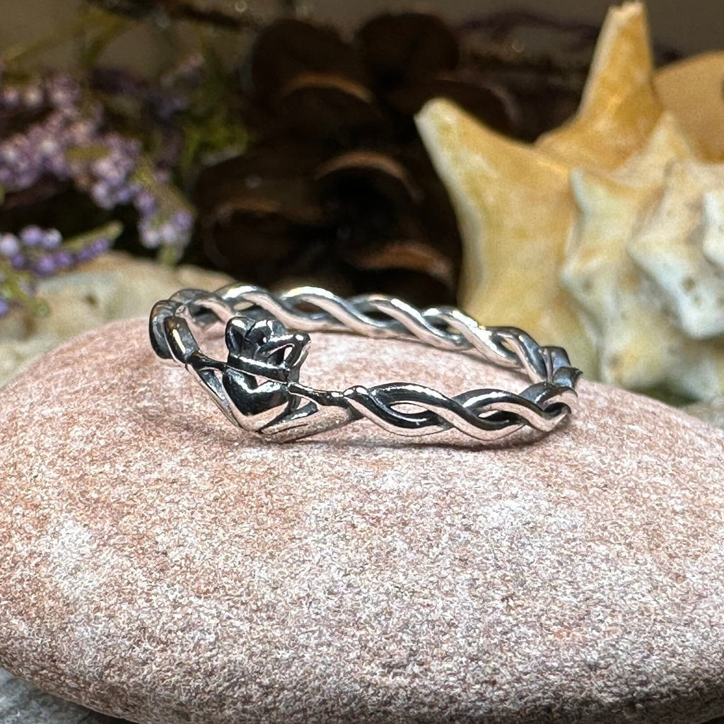 Dainty Irish Claddagh Ring in Sterling Silver Ring La Vie Bien Dainty Irish Claddagh Ring in Sterling Silver
