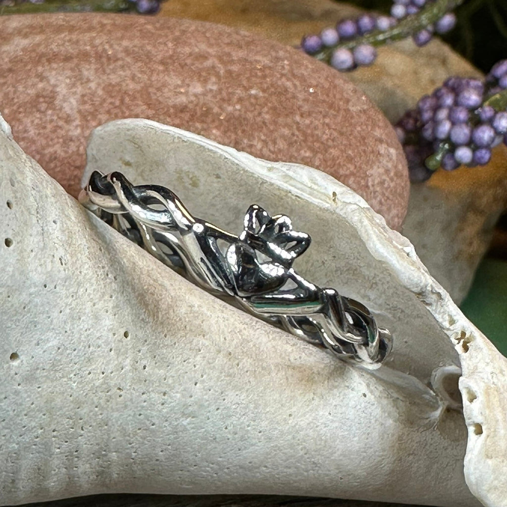 Dainty Irish Claddagh Ring in Sterling Silver Ring La Vie Bien Dainty Irish Claddagh Ring in Sterling Silver