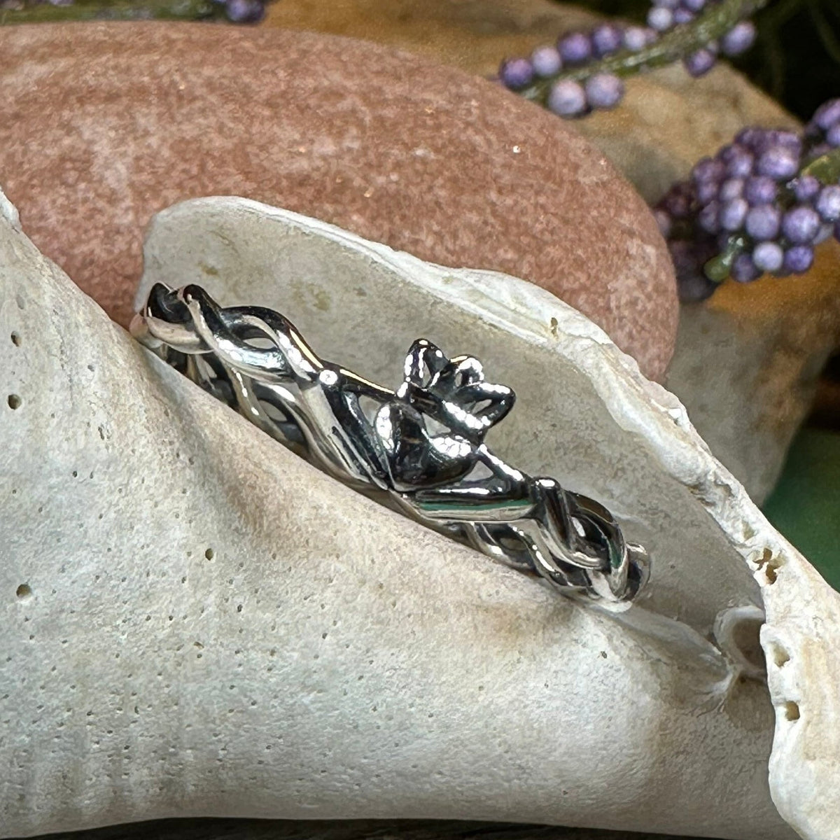 Dainty Irish Claddagh Ring in Sterling Silver Ring La Vie Bien Dainty Irish Claddagh Ring in Sterling Silver
