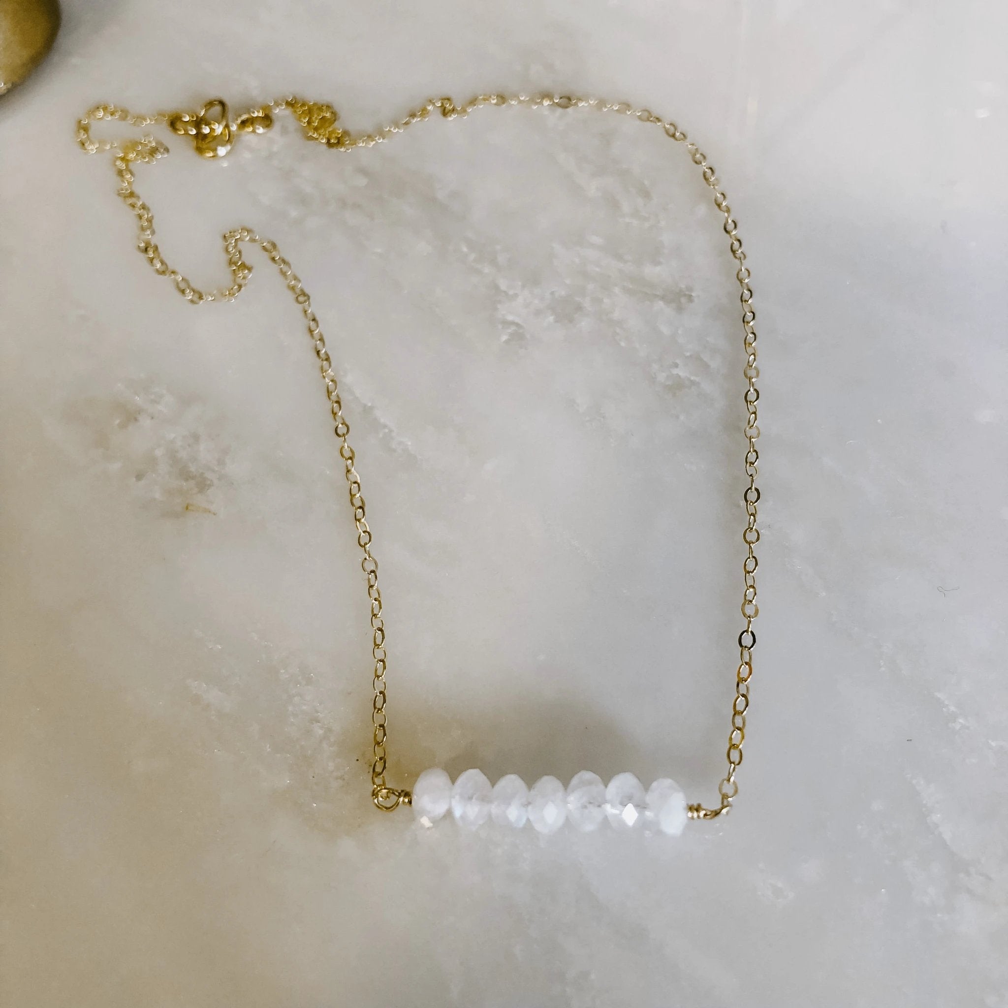 Dainty Moonstone Necklace by Derive Jewelry