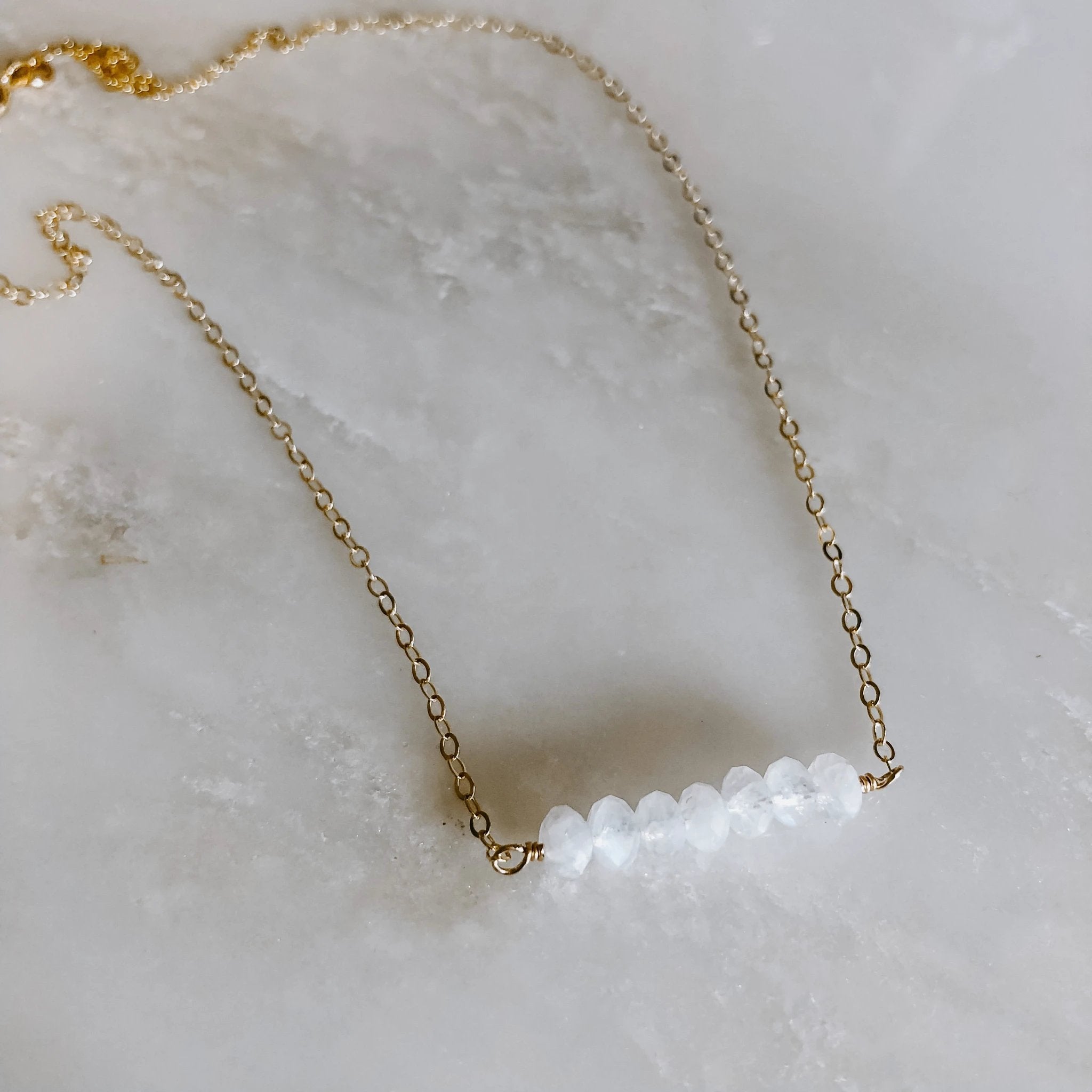 Dainty Moonstone Necklace by Derive Jewelry