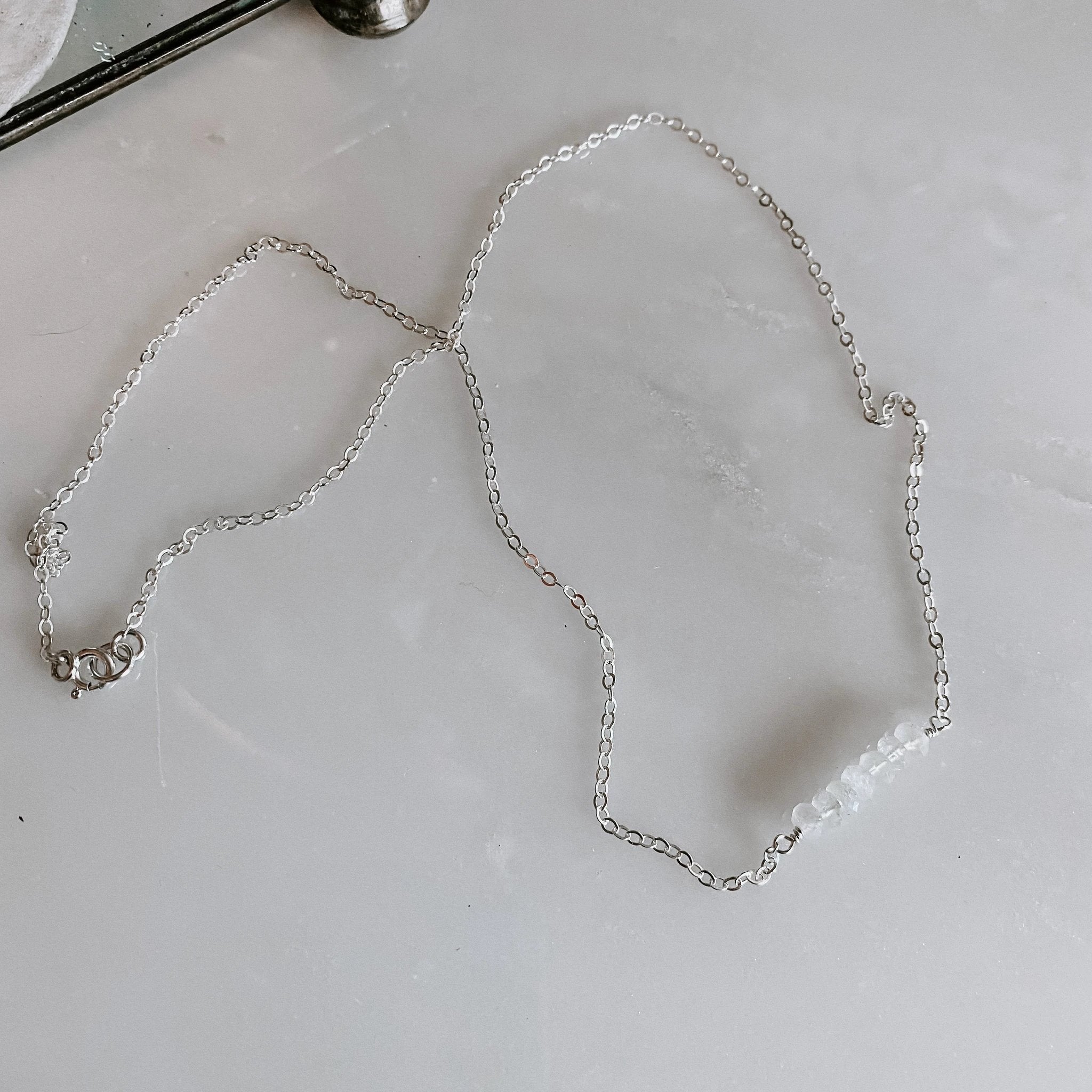 Dainty Moonstone Necklace by Derive Jewelry