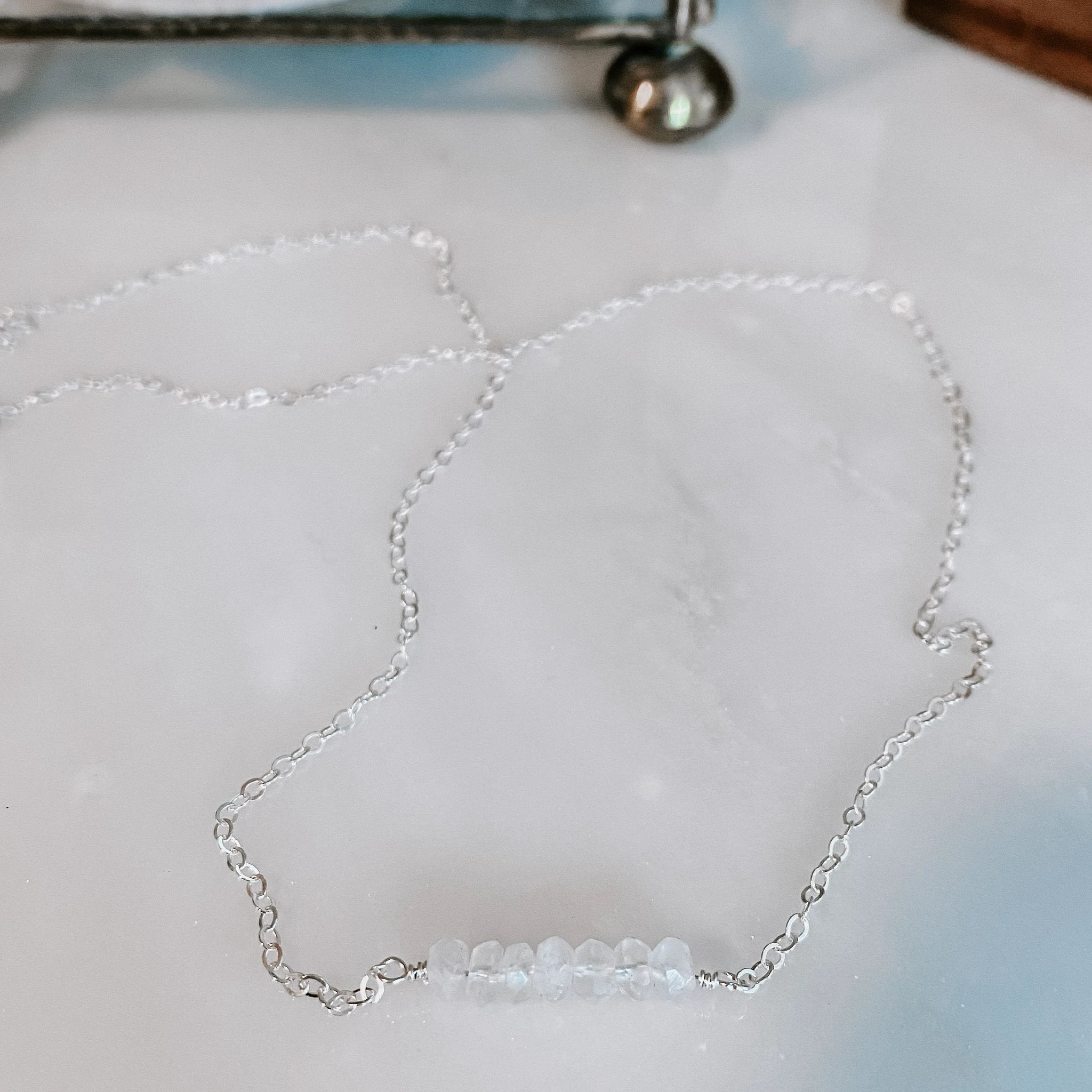Dainty Moonstone Necklace by Derive Jewelry