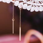 Dainty Rectangle Dangle Gold Earrings Earrings La Vie Bien Dainty Rectangle Dangle Gold Earrings