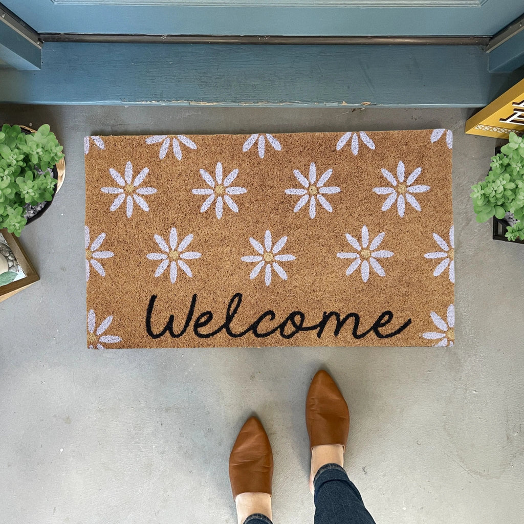 Daisies Pattern Doormat, 18x30 inches by Nickel Designs Custom Doormats