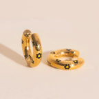 Daisy Chunky Rounded Huggie Hoop Earrings by Oh Clementine