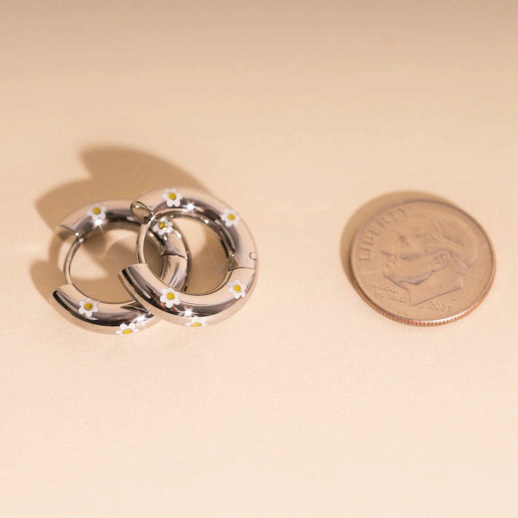 Daisy Chunky Rounded Huggie Hoop Earrings by Oh Clementine