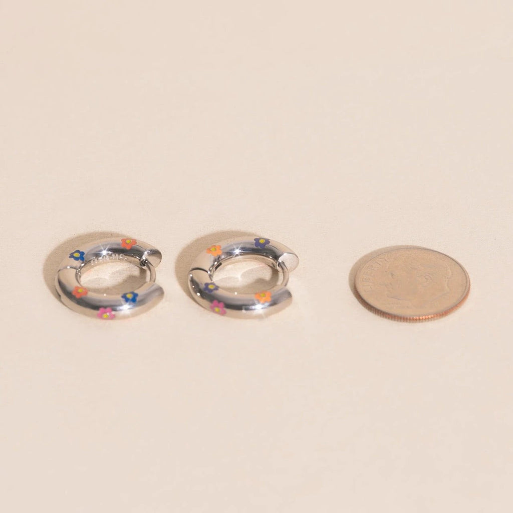 Daisy Chunky Rounded Huggie Hoop Earrings by Oh Clementine