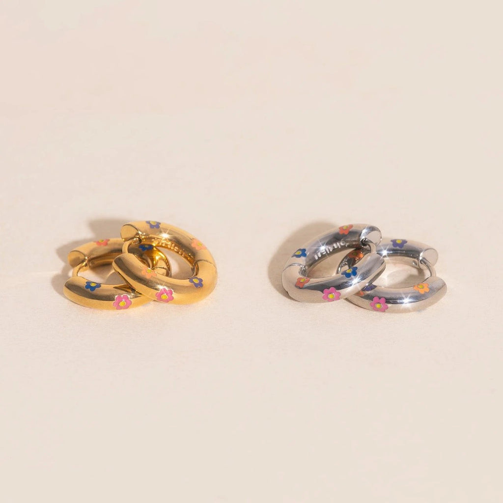 Daisy Chunky Rounded Huggie Hoop Earrings by Oh Clementine