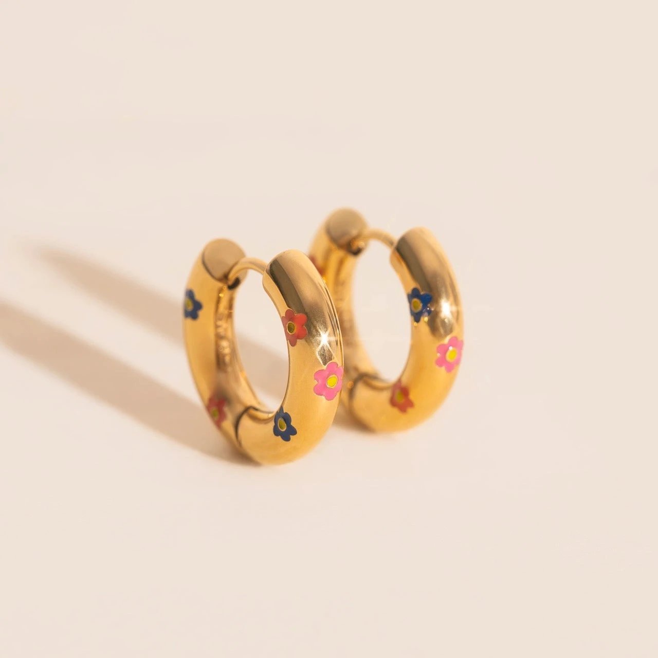 Daisy Chunky Rounded Huggie Hoop Earrings by Oh Clementine