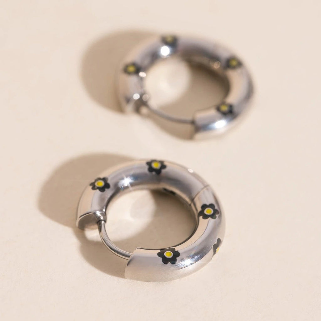 Daisy Chunky Rounded Huggie Hoop Earrings by Oh Clementine