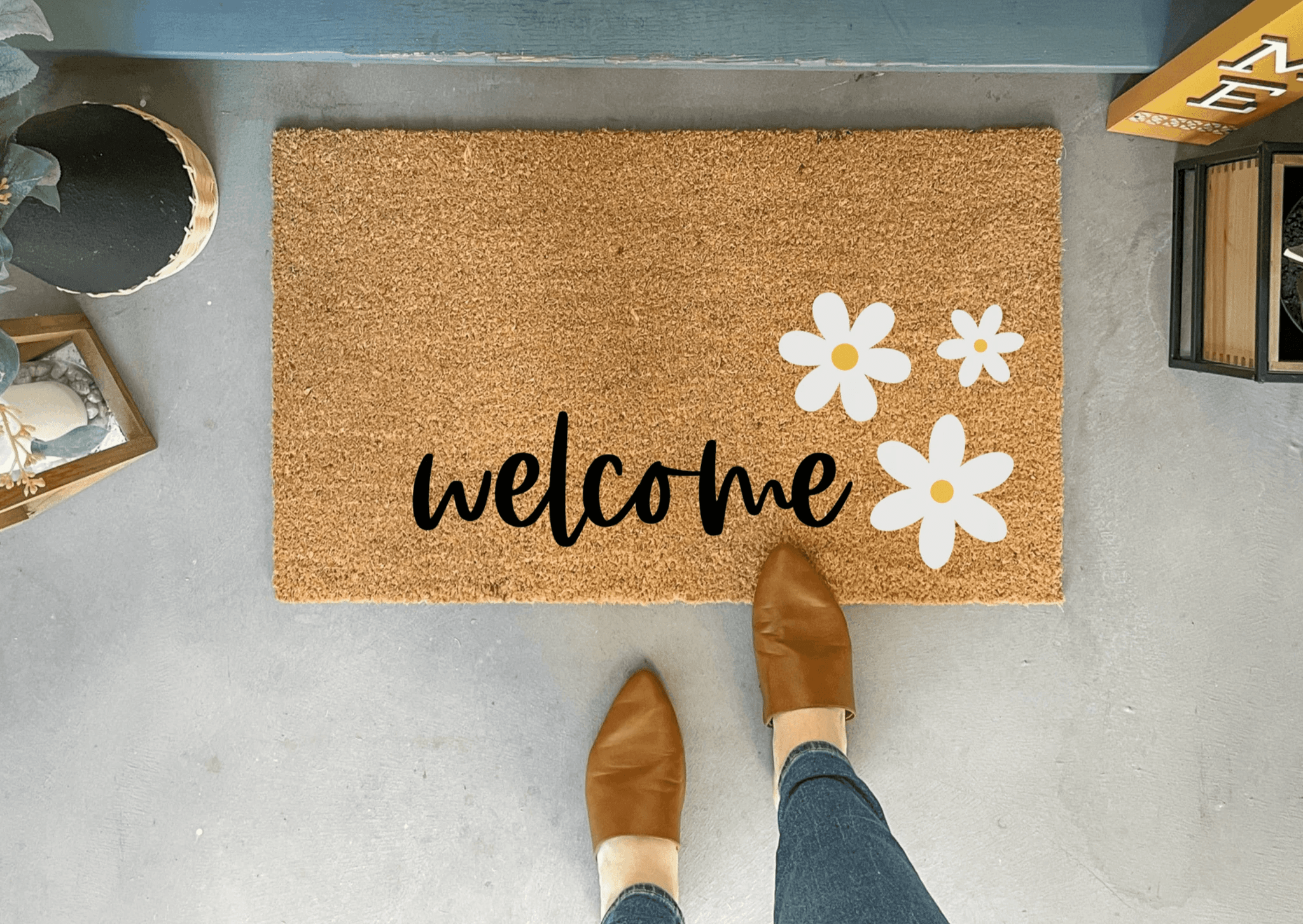 Daisy Coir Doormat by Nickel Designs Custom Doormats
