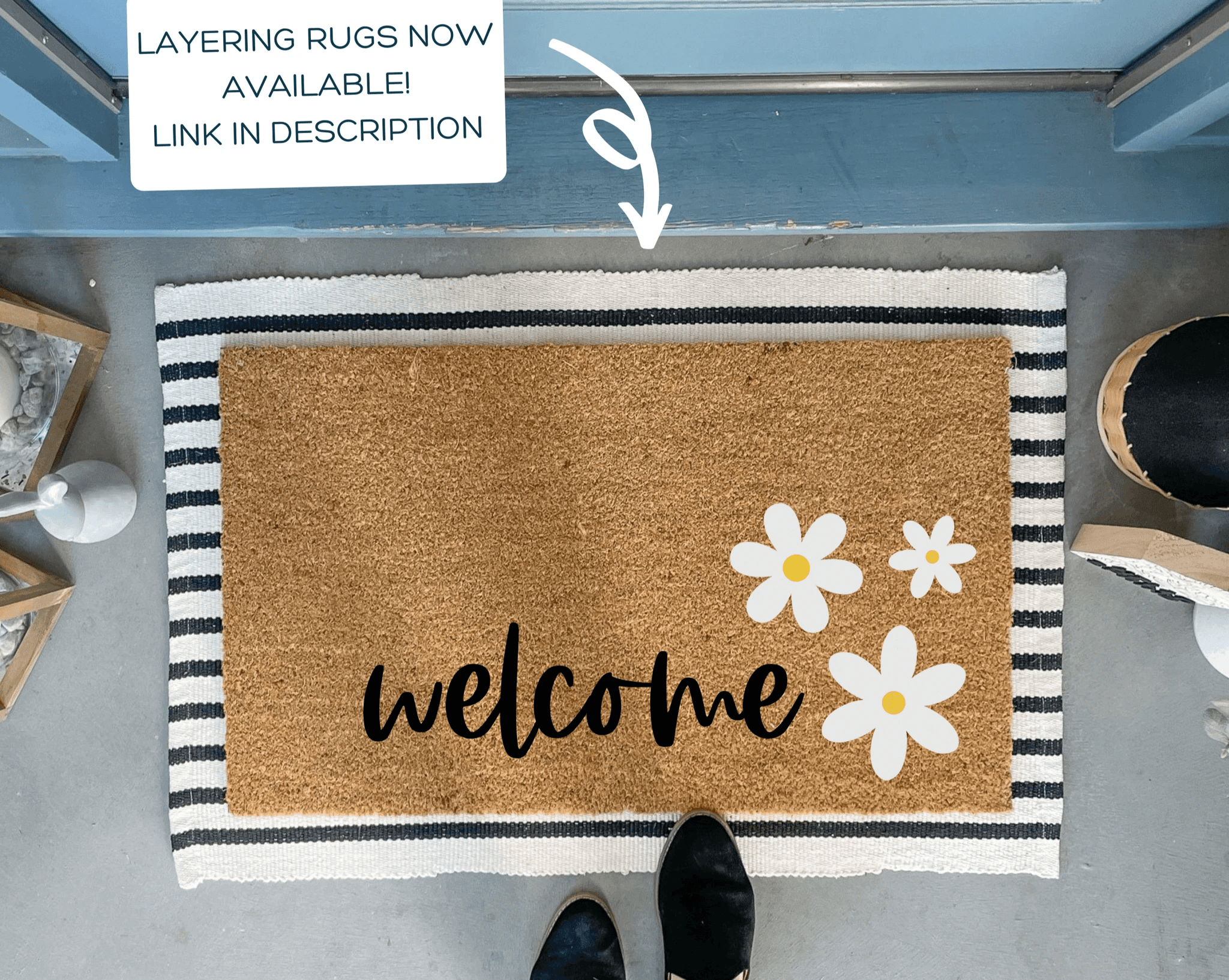 Daisy Coir Doormat by Nickel Designs Custom Doormats